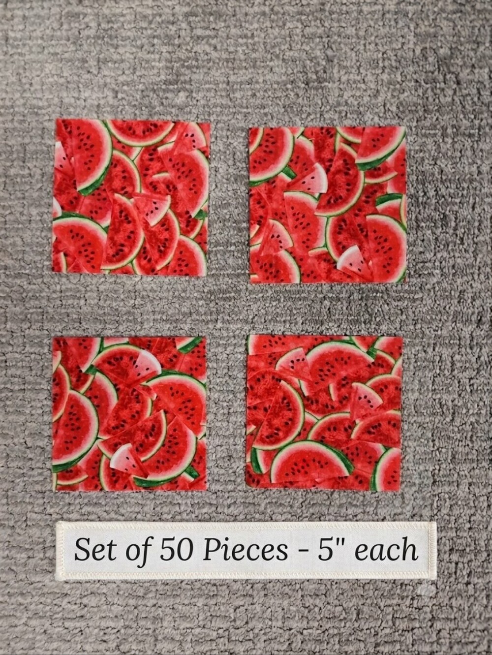 NEW! Charm Pack Of Quilting Fabric-  50 Squares at 5" each - Watermelon Pattern